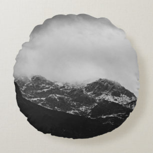 GRAYSCALE-FOTO RUNDES KISSEN