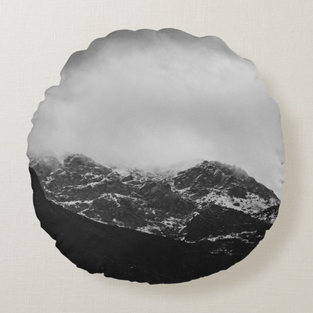 GRAYSCALE-FOTO RUNDES KISSEN (Vorderseite)