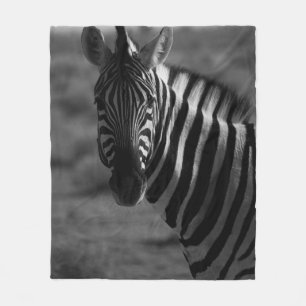 GRAYSCALE FOTO ZEBRA FLEECEDECKE