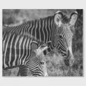 GRAYSCALE FOTO ZEBRAS GESCHENKPAPIER (Flach)