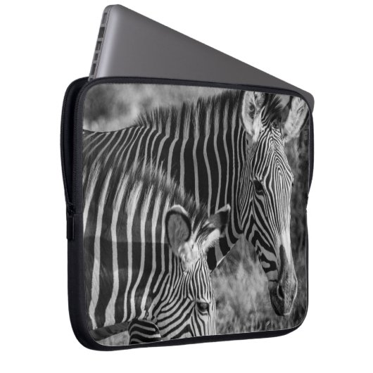 GRAYSCALE FOTO ZEBRAS LAPTOPSCHUTZHÜLLE (Vorne Rechts)