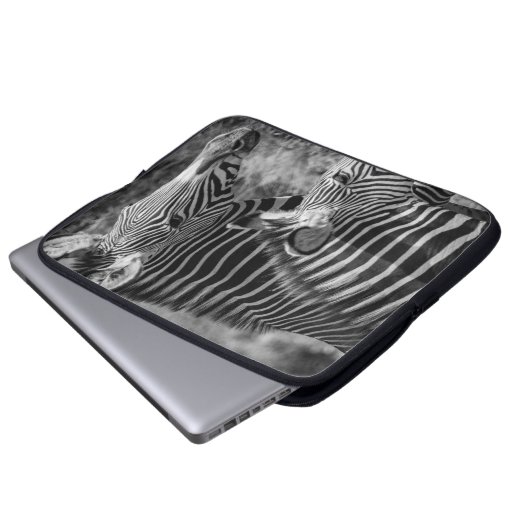 GRAYSCALE FOTO ZEBRAS LAPTOPSCHUTZHÜLLE (Vorne Knopf)