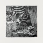 GRAYSCALE FOTO ZEBRAS WANDTEPPICH (Vorderseite (Horizontal))