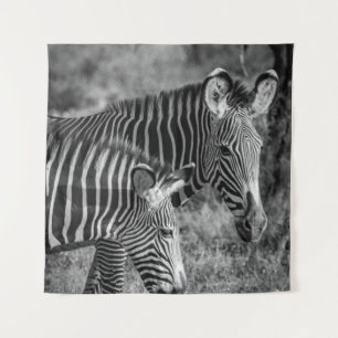 GRAYSCALE FOTO ZEBRAS WANDTEPPICH