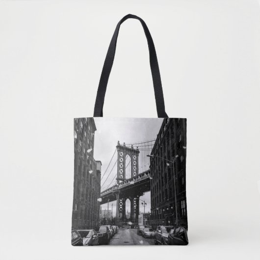 GRAYSCALE FOTOGRAFIE DER BROOKLYN-BRÜCKE TASCHE (Vorderseite)