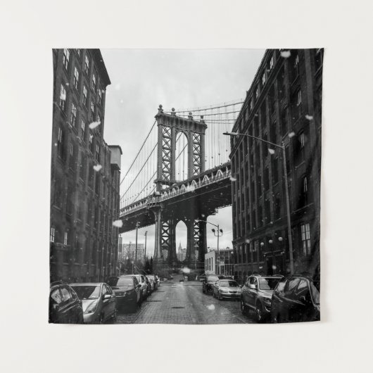 GRAYSCALE FOTOGRAFIE DER BROOKLYN-BRÜCKE WANDTEPPICH (Vorderseite)
