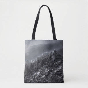GRAYSCALE FOTOGRAFIE DES BERGES TASCHE