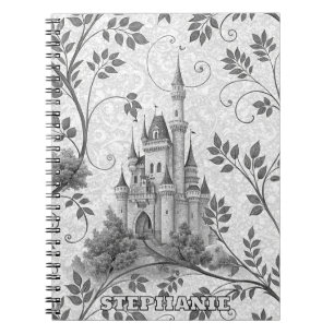 Grayscale Gran Canaria Verziertes Schloss im Val P Notizblock