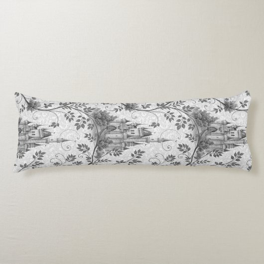 Grayscale Gran Canaria Verziertes Schloss im Val P Seitenschläferkissen (Vorderseite)