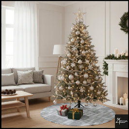 Grayscale Kaleidoscope Plaid Abstract Geometric Sy Polyester Weihnachtsbaumdecke