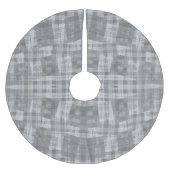 Grayscale Kaleidoscope Plaid Abstract Geometric Sy Polyester Weihnachtsbaumdecke (Vorderseite)