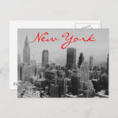 Grayscale New York City Night Postcard Postkarte (Vorne/Hinten)