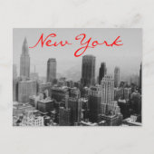 Grayscale New York City Night Postcard Postkarte (Vorderseite)