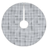 Grayscale Pixelated Plaid Digital Static Texture Polyester Weihnachtsbaumdecke (Vorderseite)