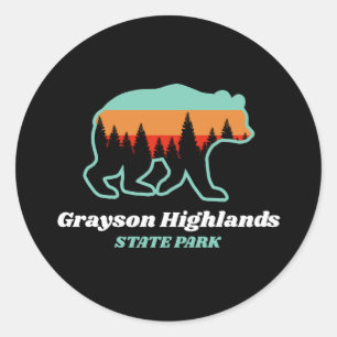 Grayson Highlands Staat Park Virginia VA Bear Runder Aufkleber
