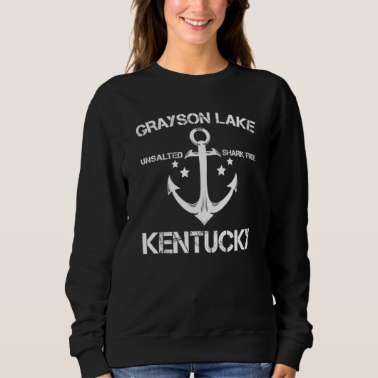 Grayson Lake Kentucky Funny Fishing Camping Summer Sweatshirt (Vorderseite)