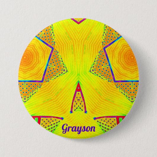 GRAYSON ~ Shades Gelb, Rot, Orange, Blau, Grün Button (Vorderseite)
