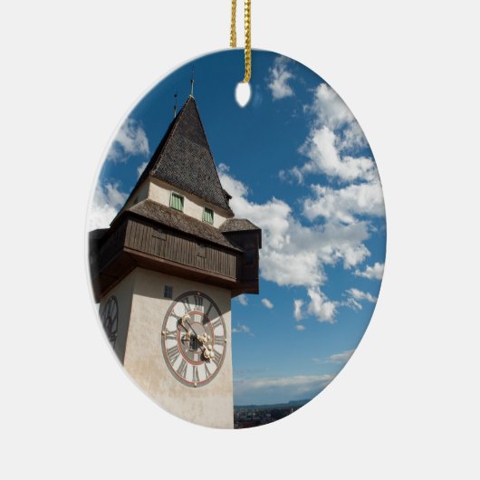 Graz Austria Glockenturn (Uhrenturm) auf Schlossb Keramikornament (Rechts)