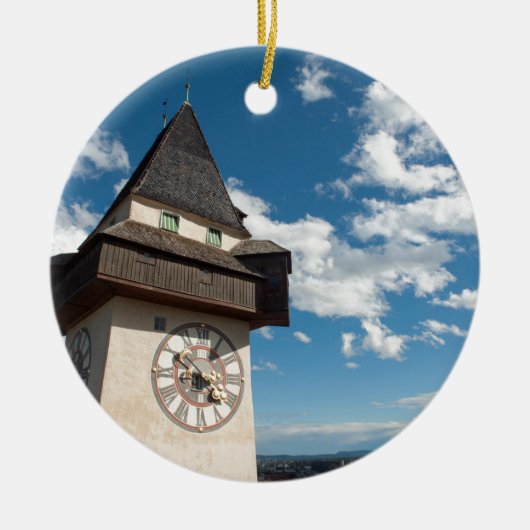 Graz Austria Glockenturn (Uhrenturm) auf Schlossb Keramikornament (Vorne)