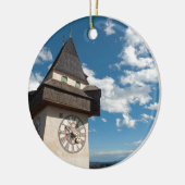 Graz Austria Glockenturn (Uhrenturm) auf Schlossb Keramikornament (Links)