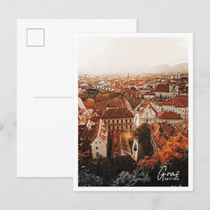 Graz Austria Schöne Farbstift Landschaft Postkarte