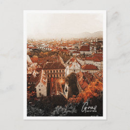 Graz Austria Schöne Farbstift Landschaft Postkarte