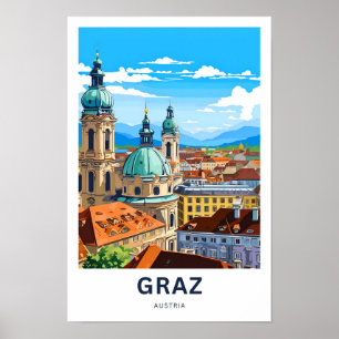 Graz Austria Travel Print Poster