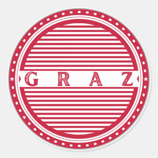 Graz City Pride Emblem – Austria Identity Runder Aufkleber (Vorderseite)