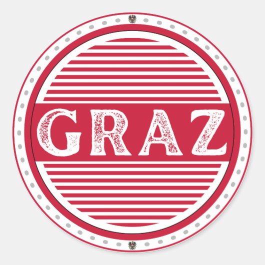 Graz City Pride Emblem – Austrian Identity Runder Aufkleber (Vorderseite)