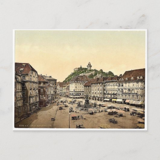 Graz, Marktplatz, Steiermark, Österreichisch-Ungar Postkarte (Vorderseite)
