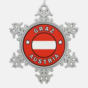 Graz Österreich Schneeflocken Zinn-Ornament