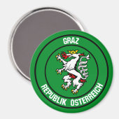 Graz Round Emblem Magnet (Vorderseite/Rückseite)