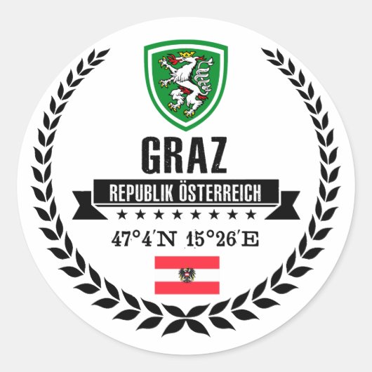 Graz Runder Aufkleber (Vorderseite)