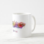 Graz skyline im Watercolor Kaffeetasse (VorderseiteRechts)