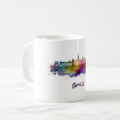 Graz skyline im Watercolor Kaffeetasse (Vorderseite Links)