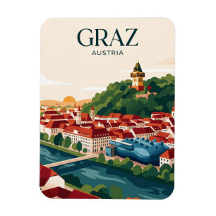 Graz Skyline Österreich Magnet