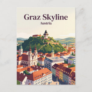 Graz Skyline Österreich Postkarte