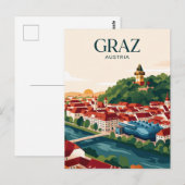 Graz Skyline Österreich Postkarte (Vorne/Hinten)
