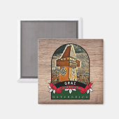 Graz Steiermark Souvenir Küchen Magnet (Vorderseite/Rückseite)
