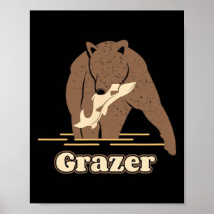 Grazer Angelschnalzer Bär Fett Braun Grizzly Beart Poster
