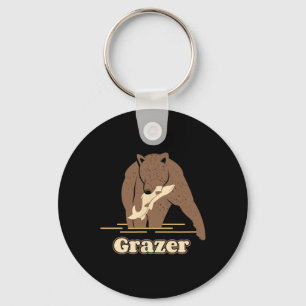 Grazer Angelschnalzer Bär Fett Braun Grizzly Beart Schlüsselanhänger