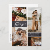 Grazie Custom Foto Collage Chalkboard Ankündigungspostkarte (Vorne/Hinten)