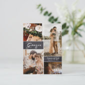 Grazie Custom Foto Collage Chalkboard Ankündigungspostkarte (Stehend Vorderseite)