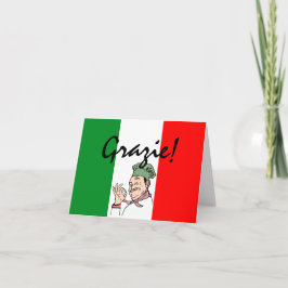 Grazie Dank Italienischer Koch an Italienische Fla Dankeskarte