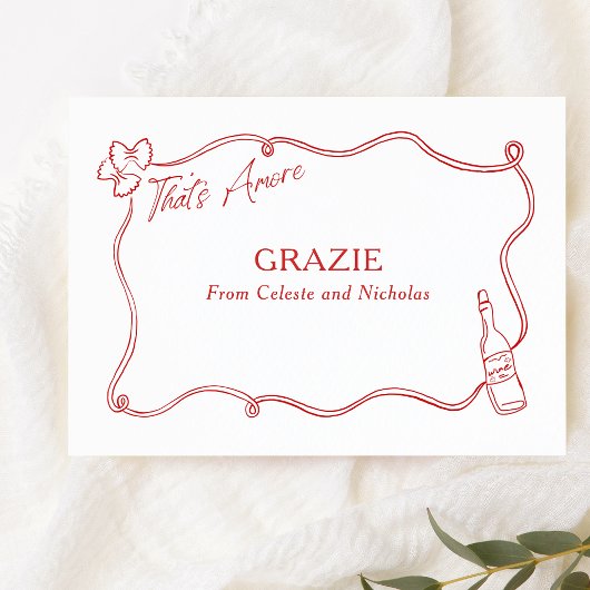 Grazie, das ist eine italienischere Hochzeit Dankeskarte