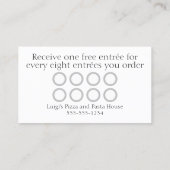 Grazie Italia Restaurant Loyalität Visitenkarte (Rückseite)