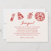 Grazie Italian Pizza Baby Shower Dankeskarte (Vorderseite)