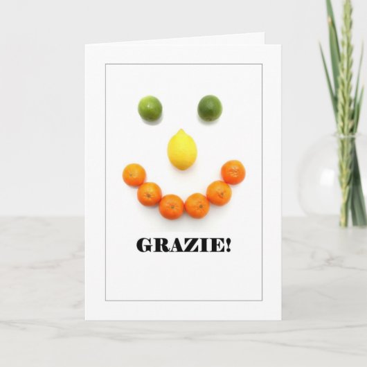 Grazie - Italienisch Danke Limone Card Karte (Vorderseite)