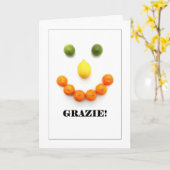 Grazie - Italienisch Danke Limone Card Karte (Gelbe Blume)