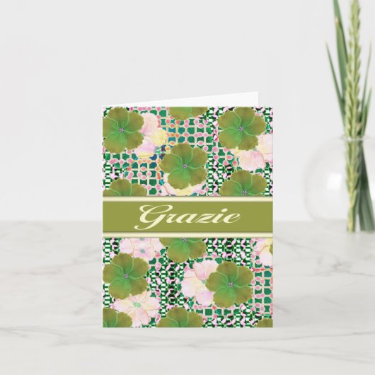 Grazie Italienisch Dankeschön Karte (Vorderseite)